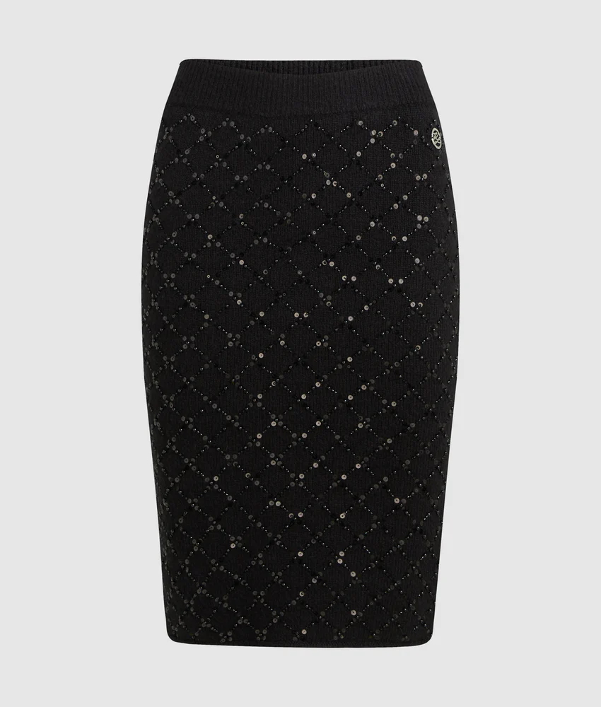 Sequin knit skirt