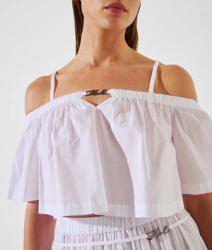 OFF-SHOULDER CROPPED BEACH TOP