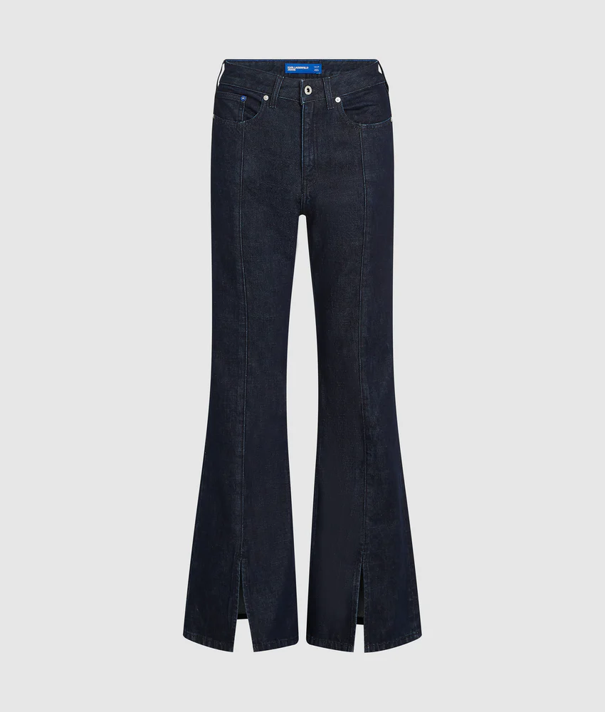 Split-hem flared jeans