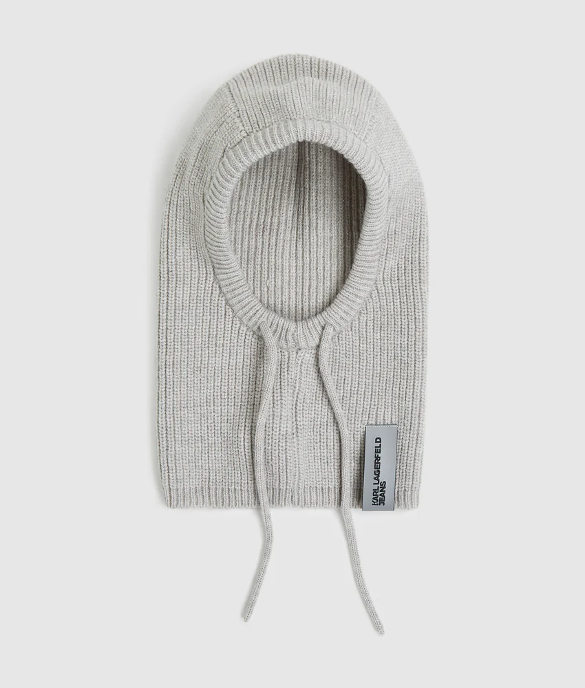 Shiny knitted balaclava