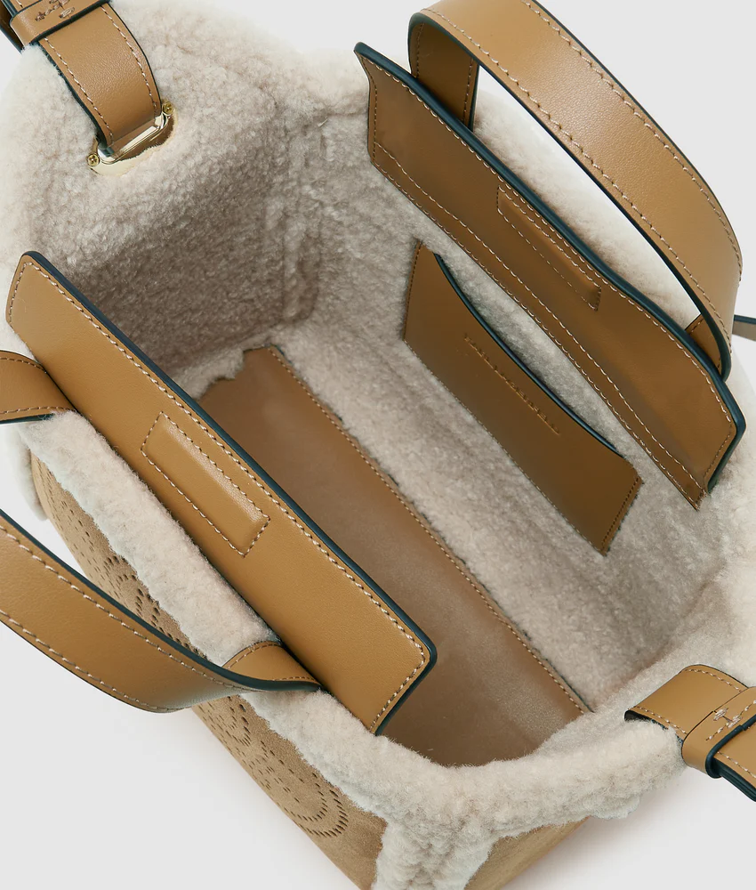 K/Circle small shearling tote bag