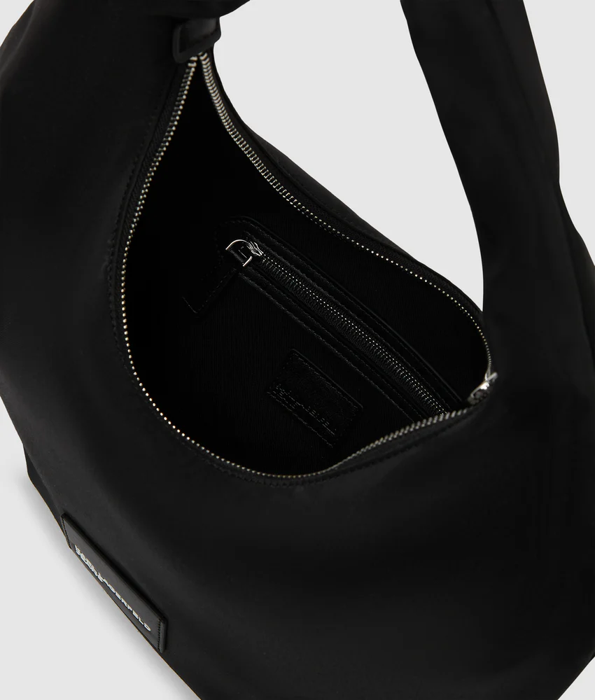 Glossy nylon shoulder bag