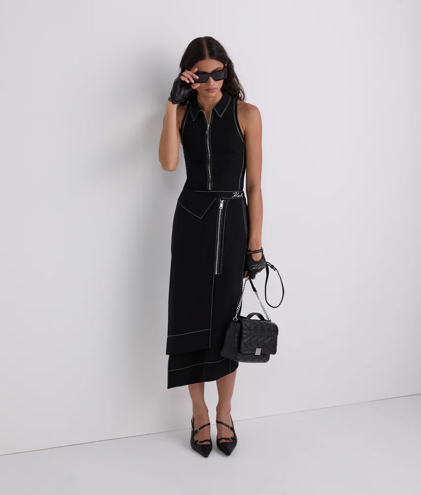 CONTRAST STITCH SLEEVELESS TOP