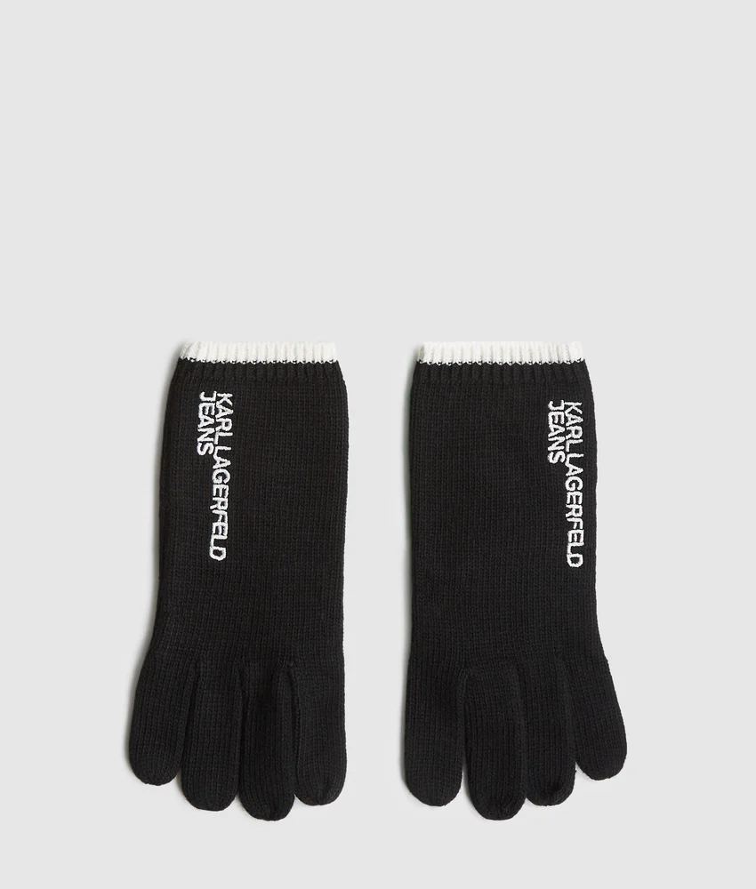 Logo knitted gloves