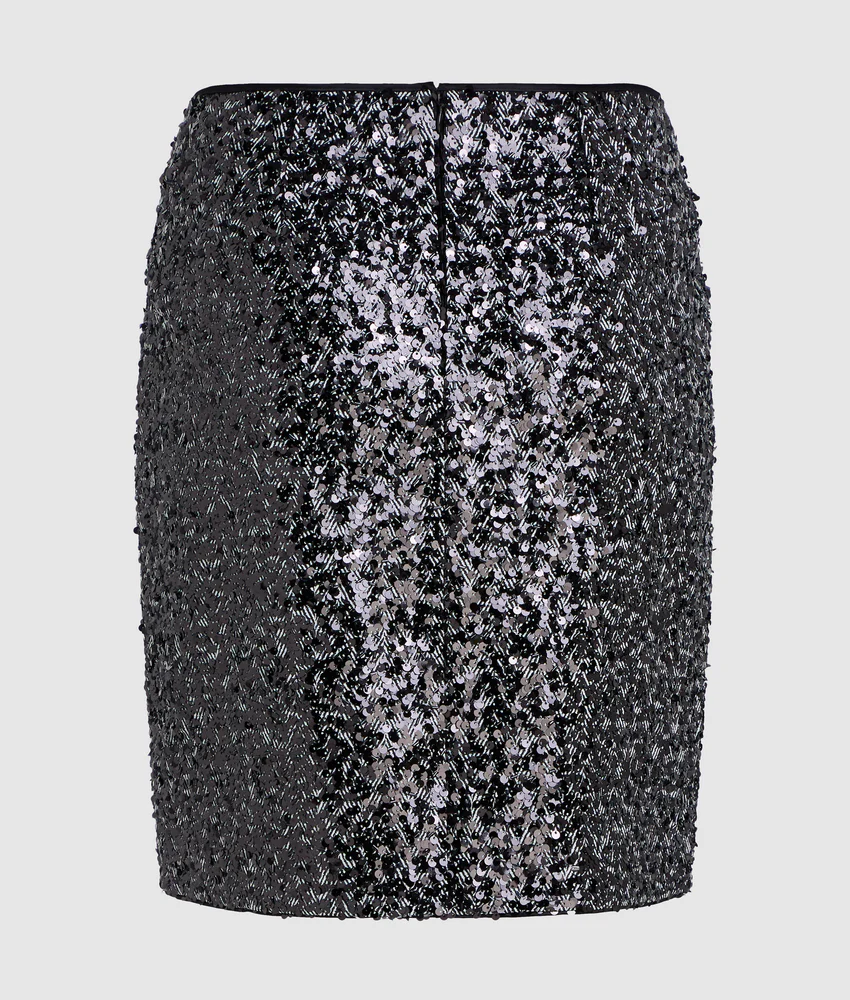 Sequin tweed skirt
