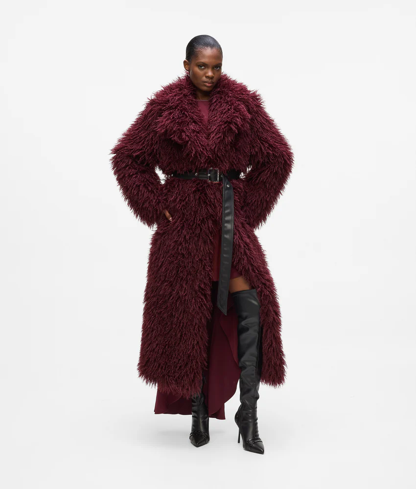 Long faux-fur coat