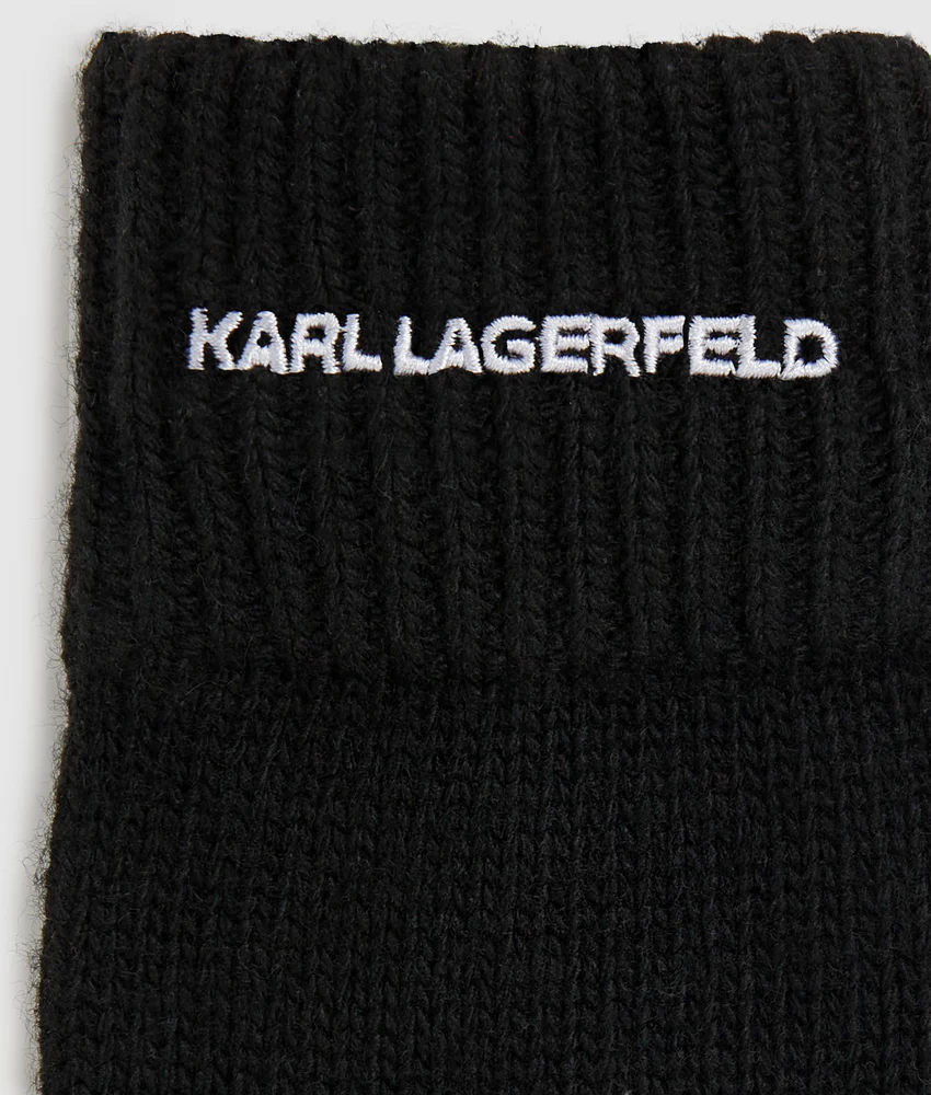 Logo knitted gloves