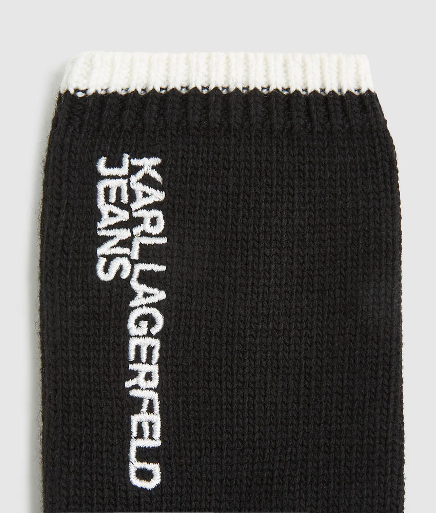 Logo knitted gloves
