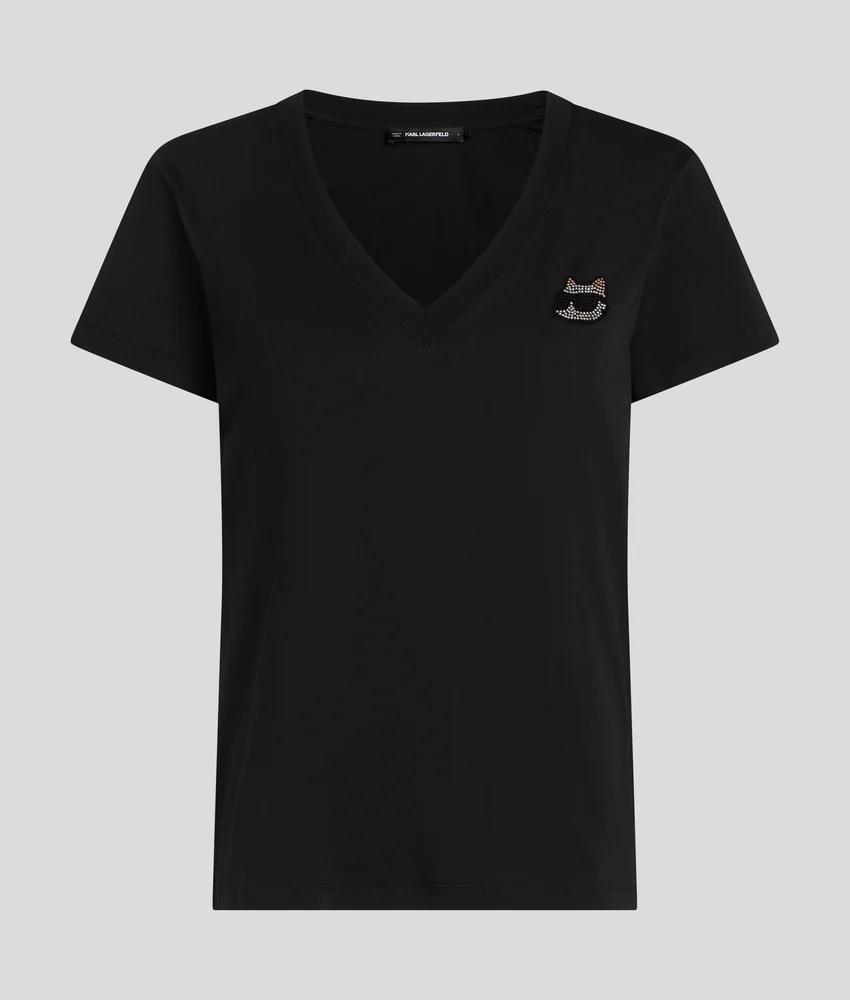 RHINESTONE IKON CHOUPETTE V-NECK T-SHIRT