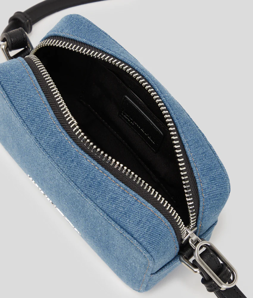 METAL LOGO DENIM CAMERA BAG