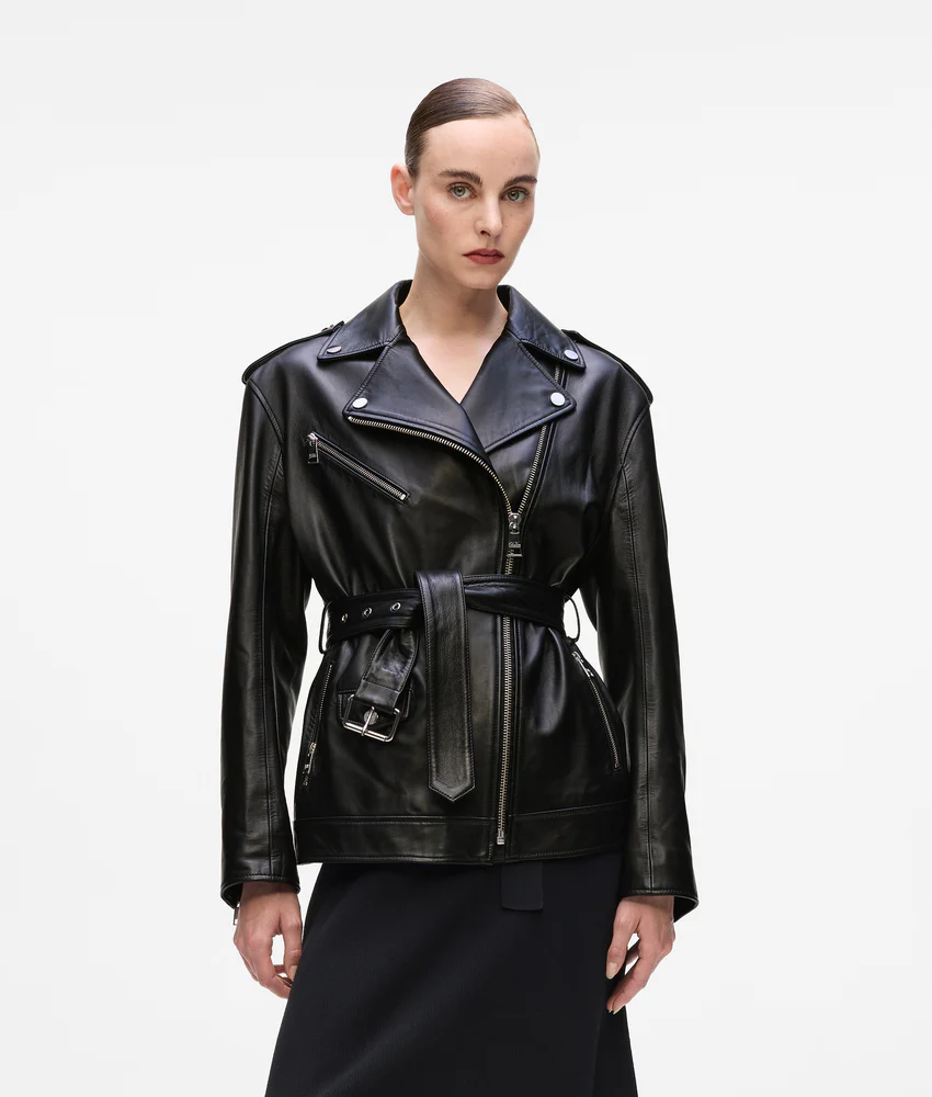 Oversized leather jacket