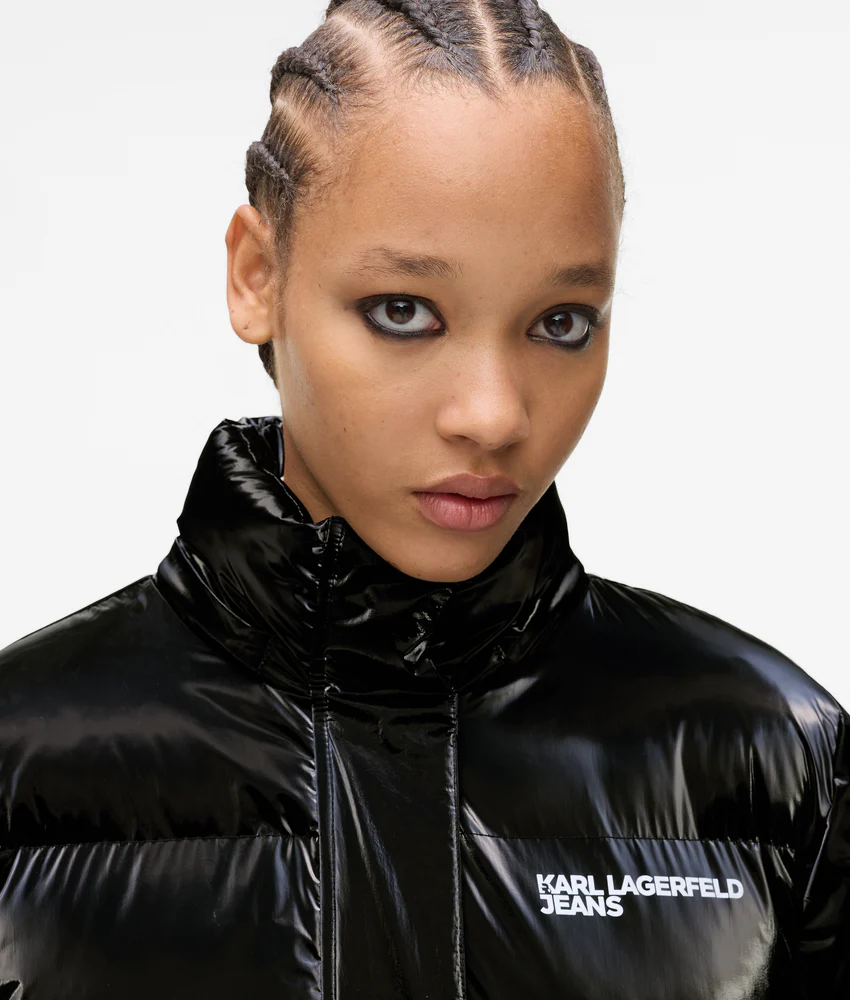 Long shiny puffer jacket