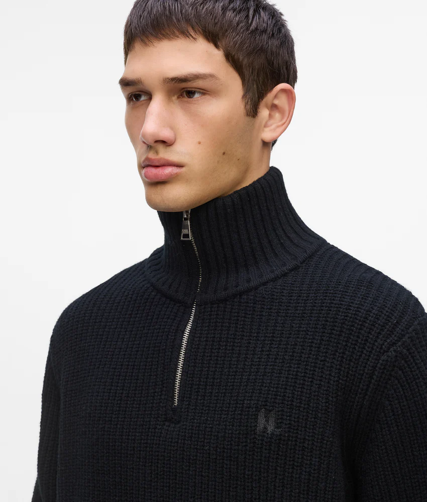 Half-zip turtleneck sweater