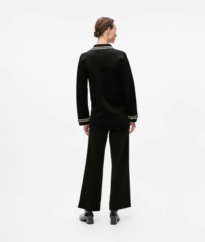 Boucl�� detail cardigan