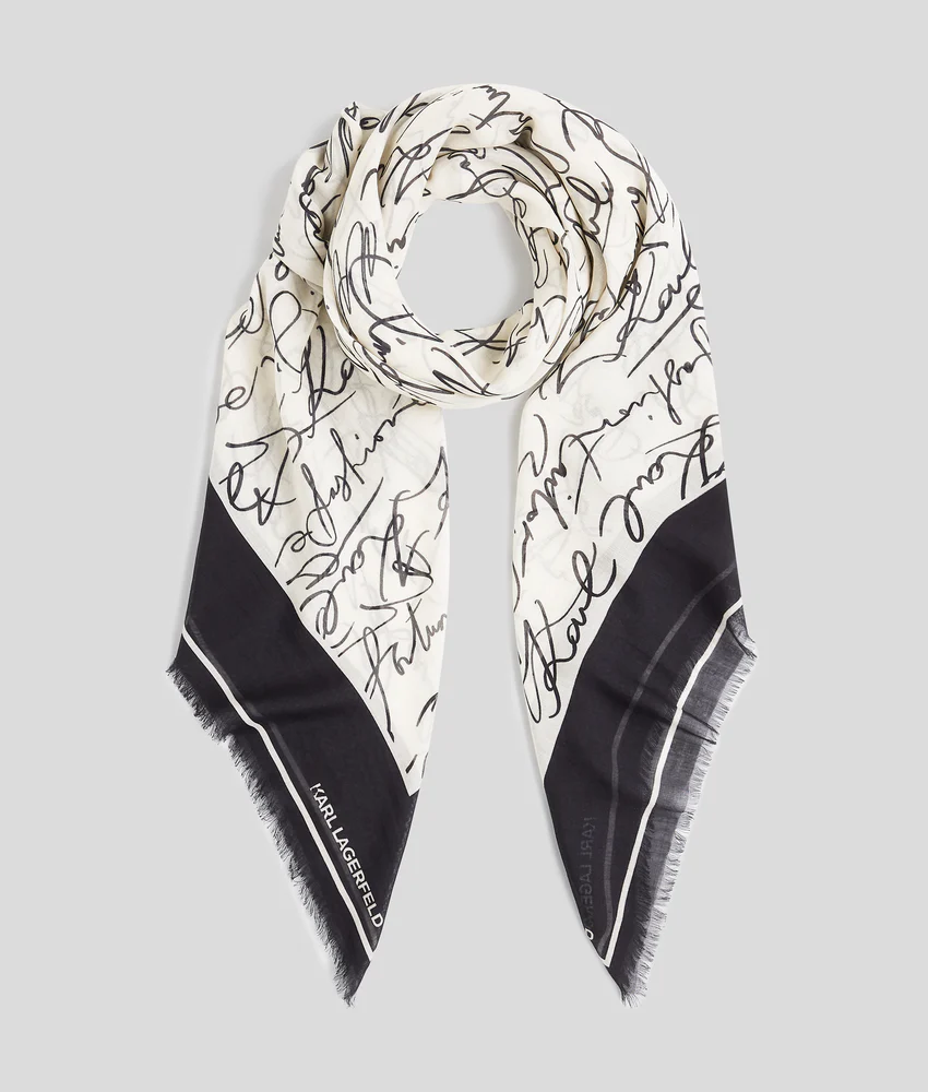 K/ESSENTIAL SCRIBBLE SCARF