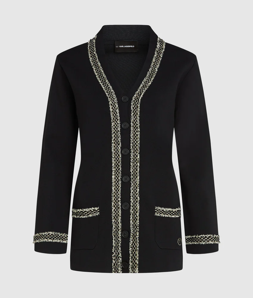 Boucl�� detail cardigan