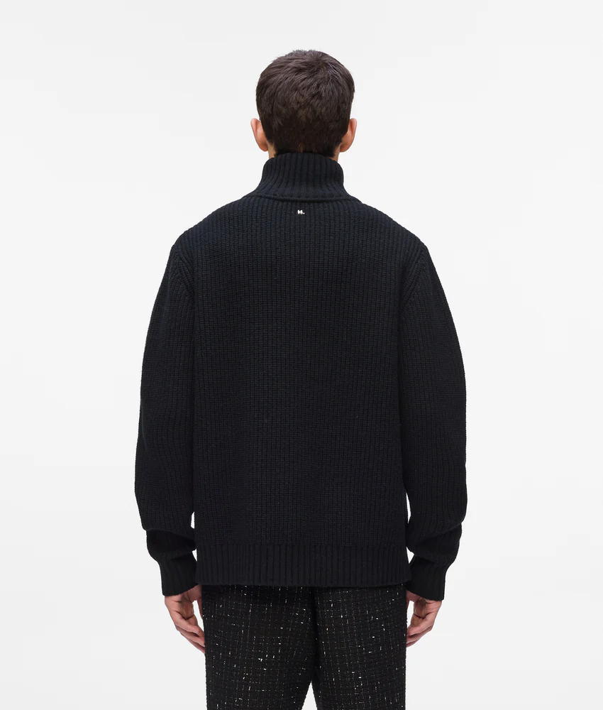 Half-zip turtleneck sweater