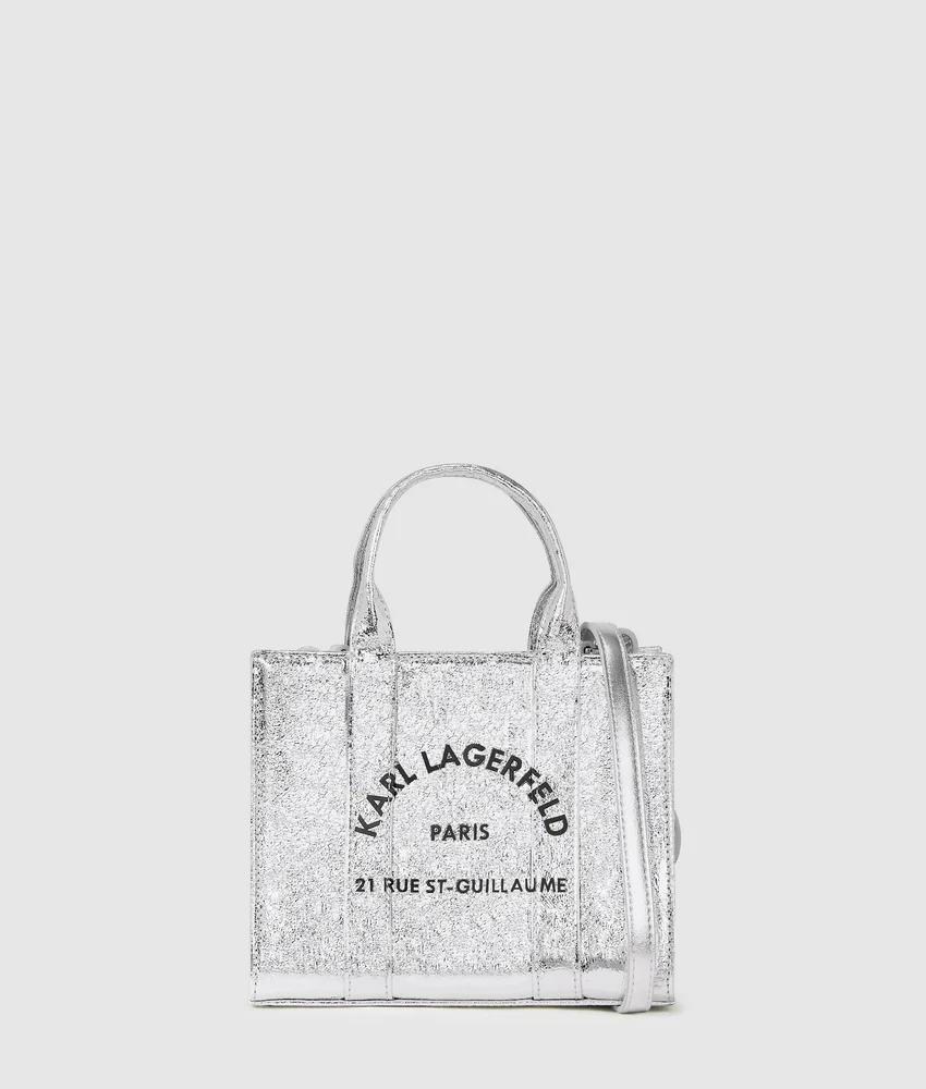 Rue St-Guillaume mini metallic tote bag