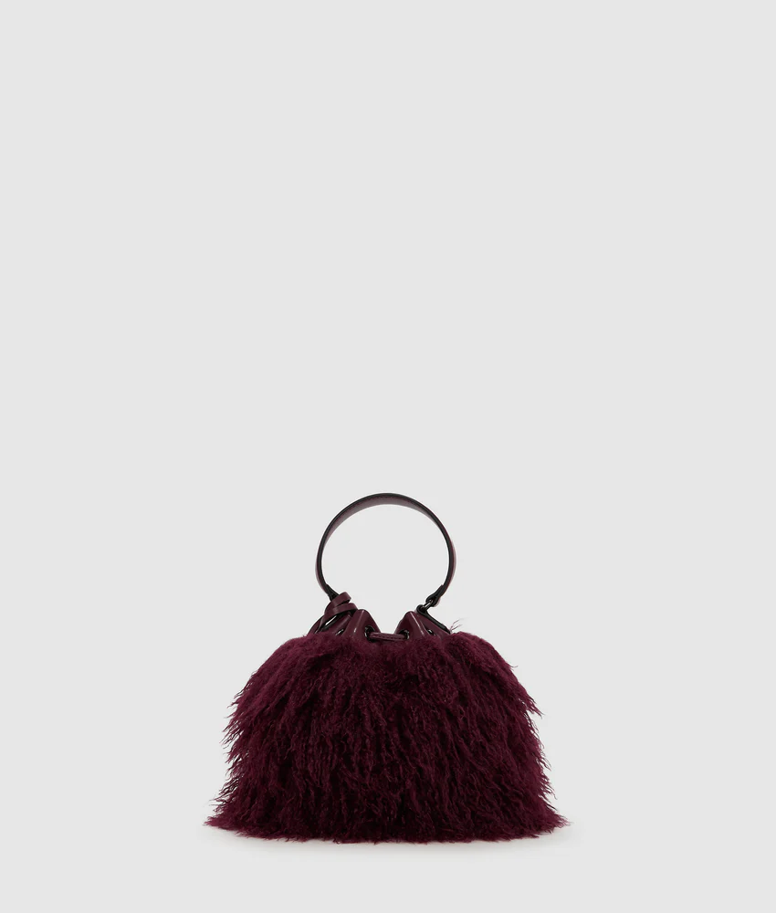 K/Weave faux fur bucket bag