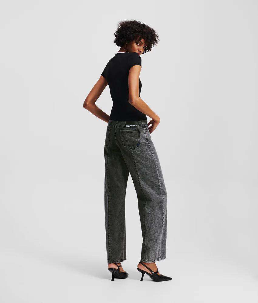 TWO-TONE MID-RISE RELAXED JEANS