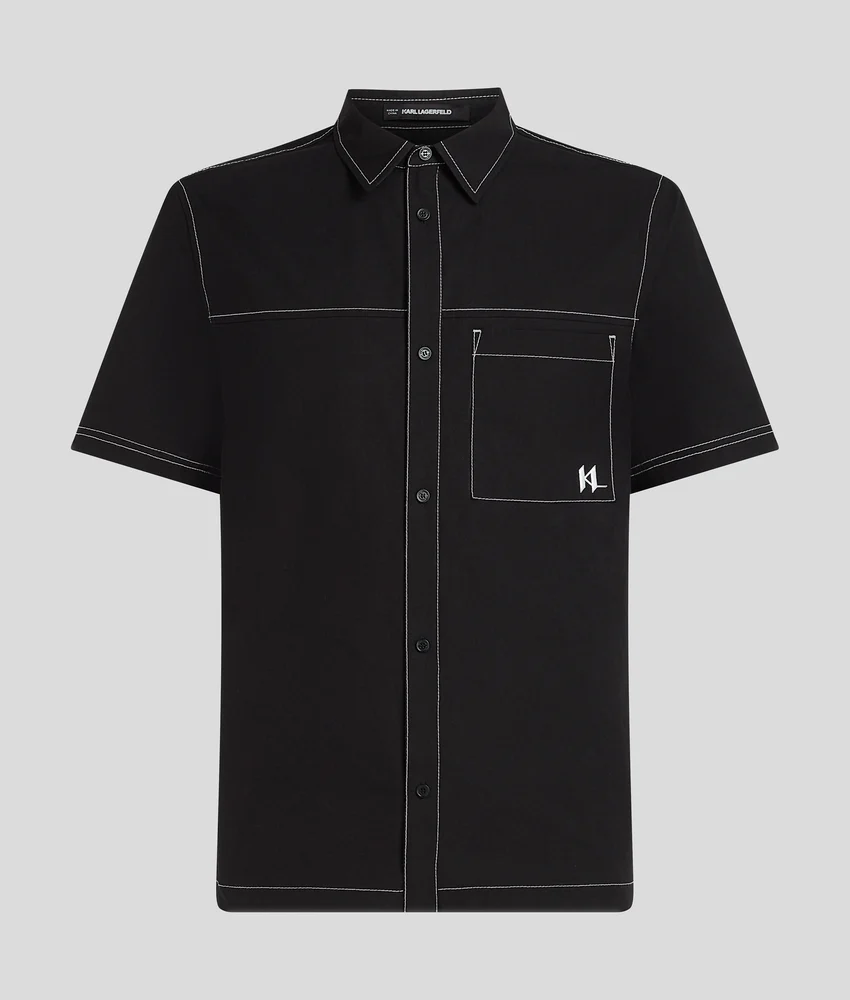 SHORT-SLEEVED CONTRAST STITCH SHIRT