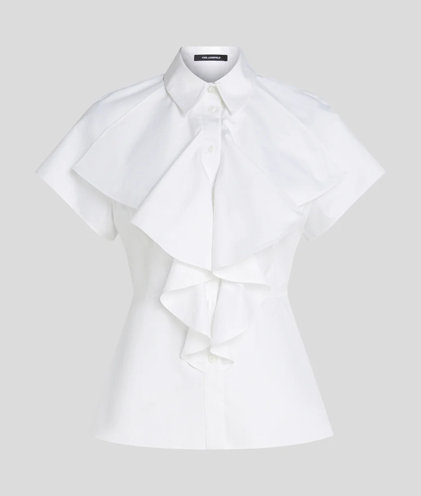 SHORT-SLEEVED RUFFLE SHIRT