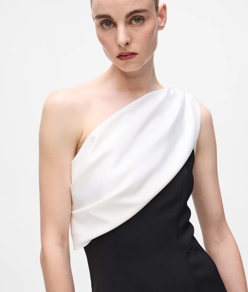Draped one-shoulder dress
