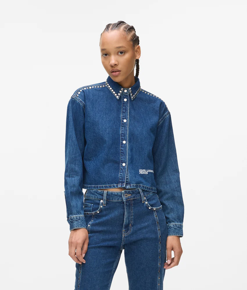 Studded denim shirt