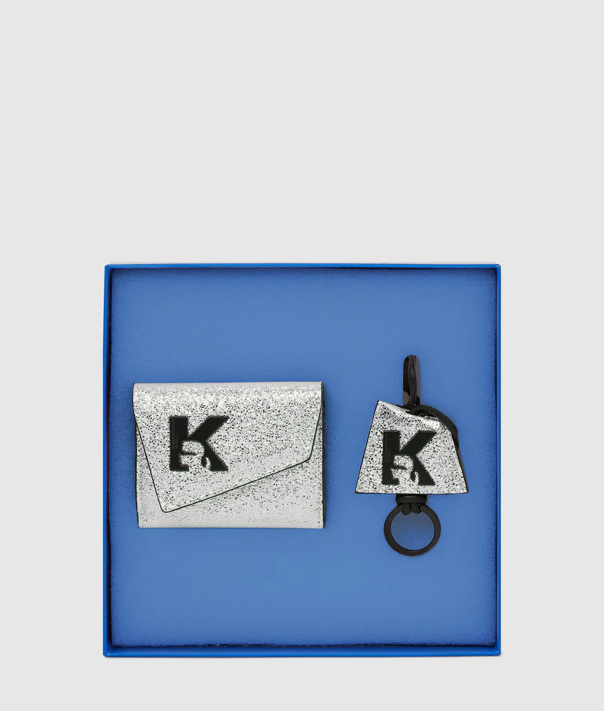 Geo wallet and keychain gift set