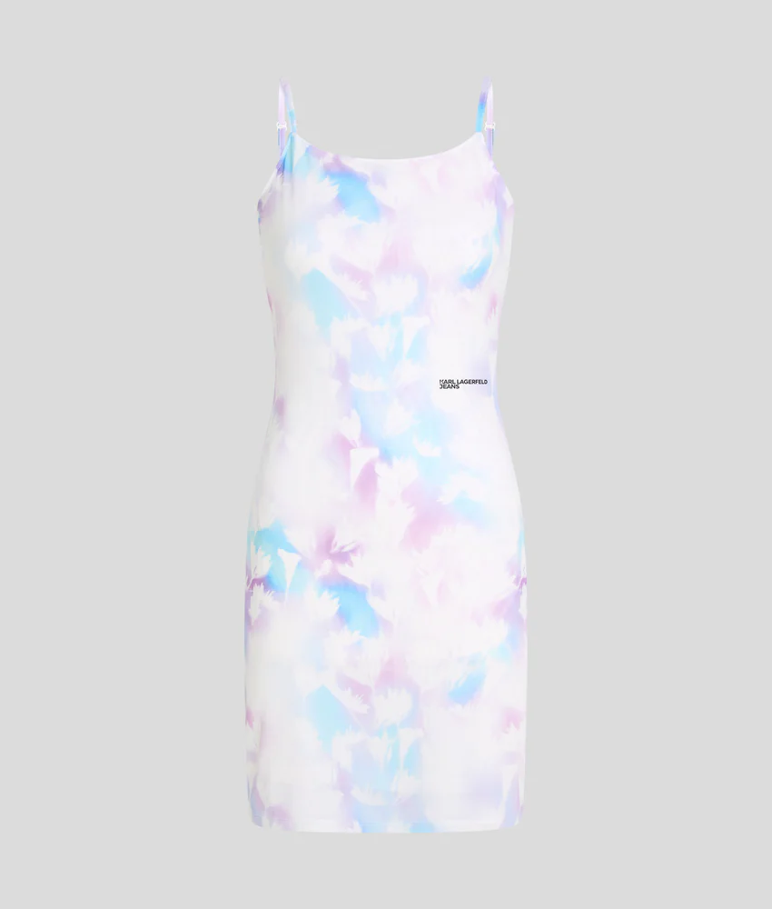 FLORAL-PRINT MESH DRESS