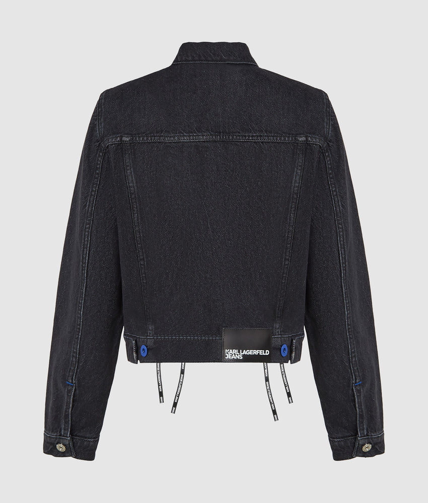 Lace-up denim jacket
