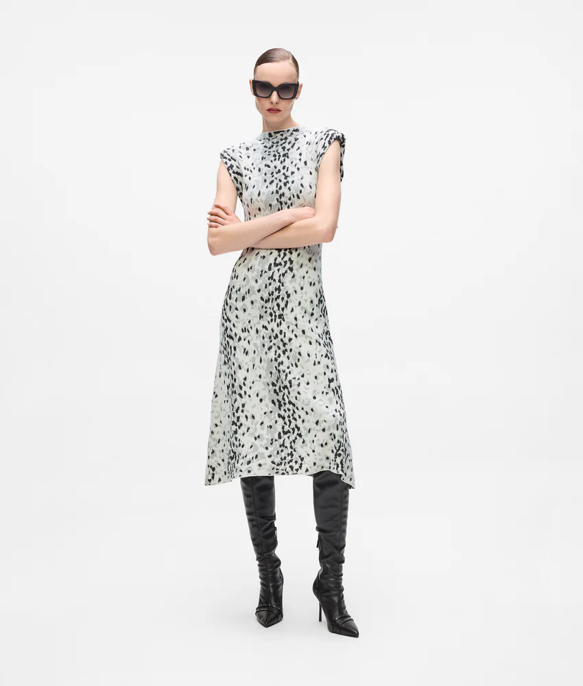 Snow leopard knit dress