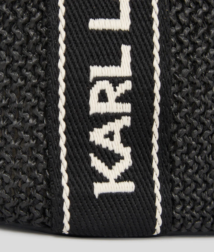 Logo woven beach tote bag