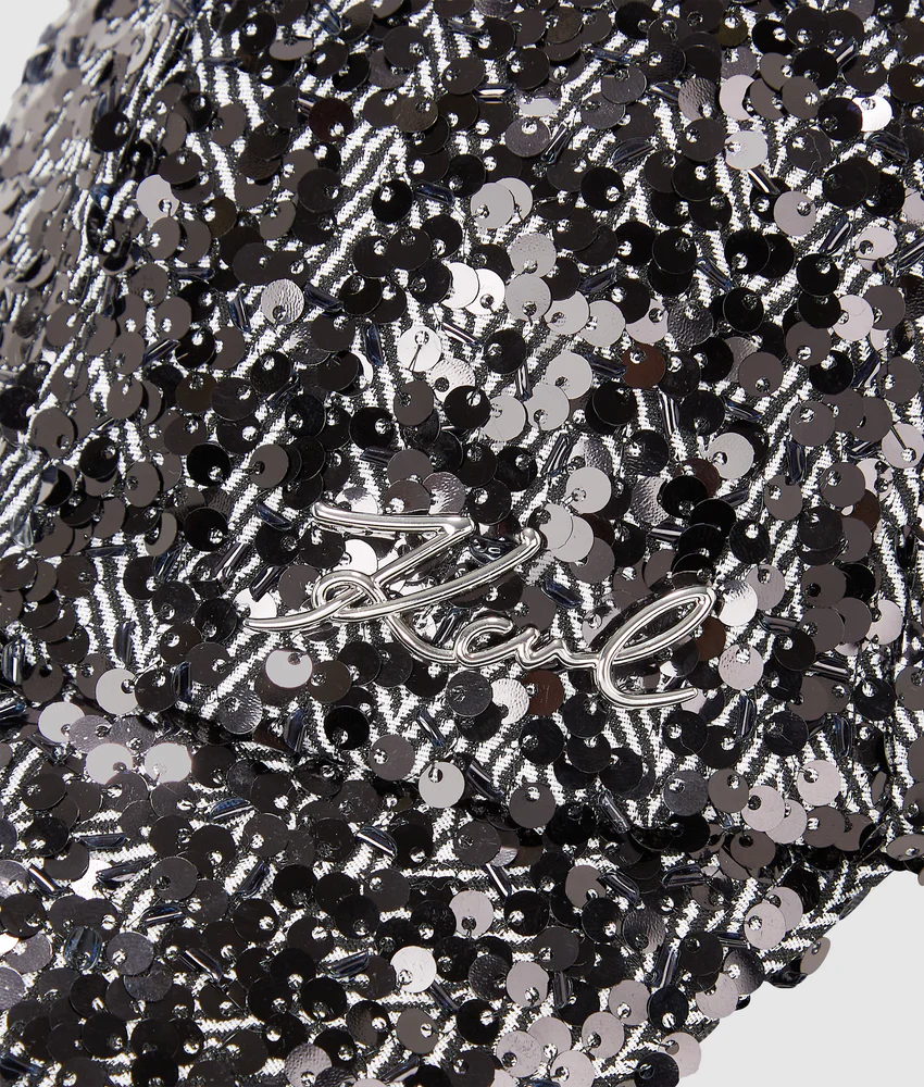 K/Signature sequin cap