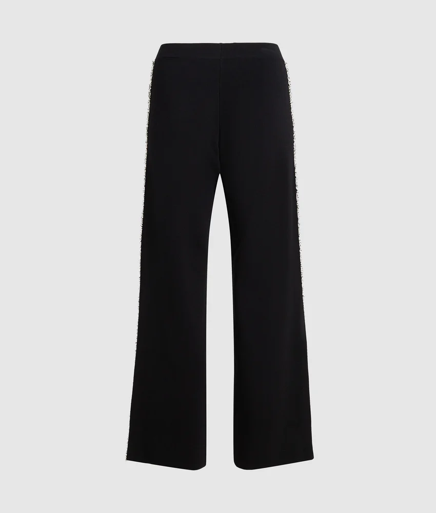 Boucl�� detail knit pants