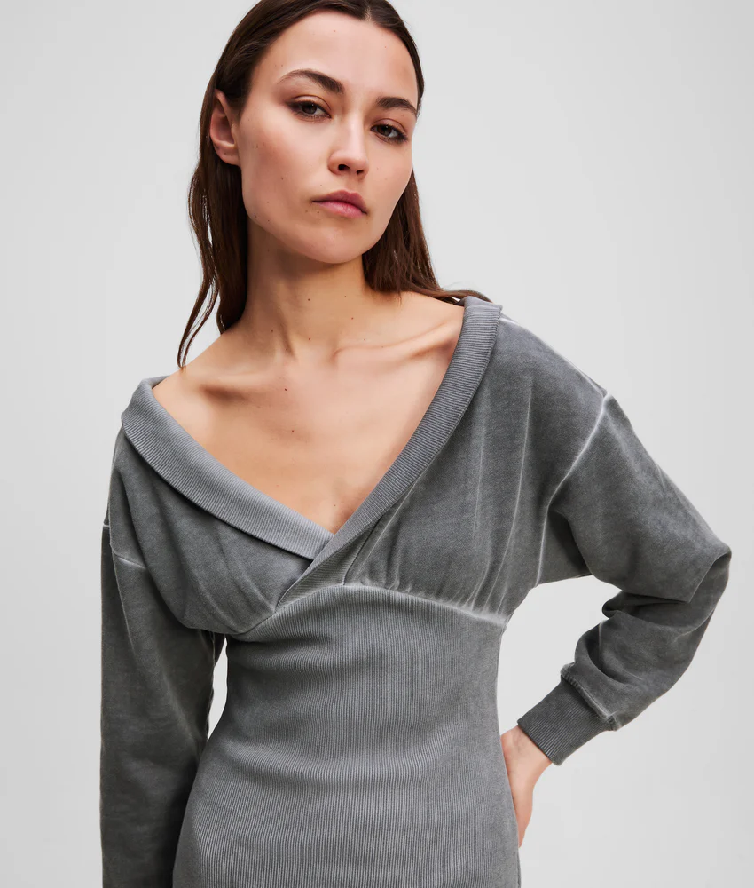 OFF-SHOULDER SWEAT DRESS
