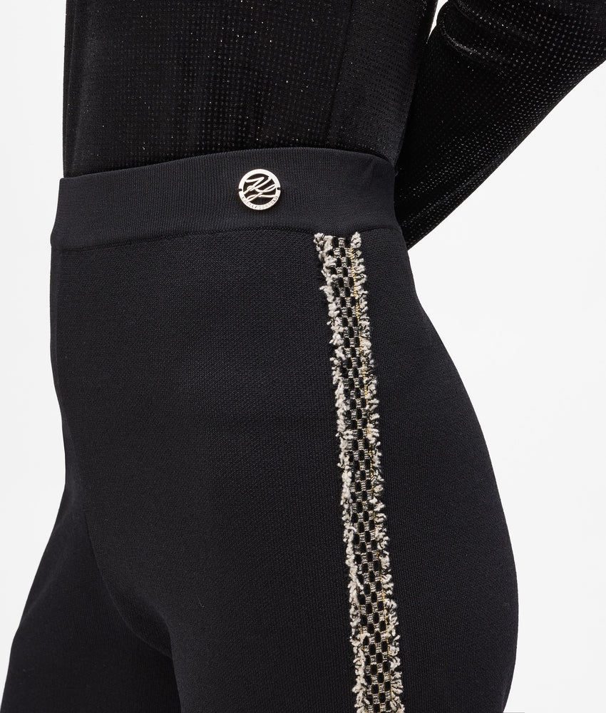 Boucl�� detail knit pants