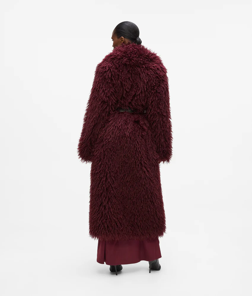 Long faux-fur coat