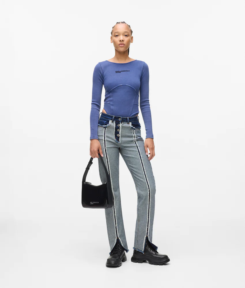 Inside-out straight jeans