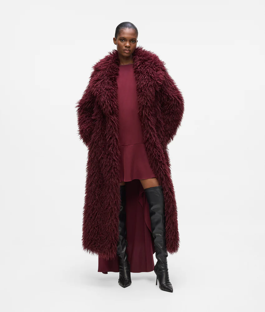 Long faux-fur coat