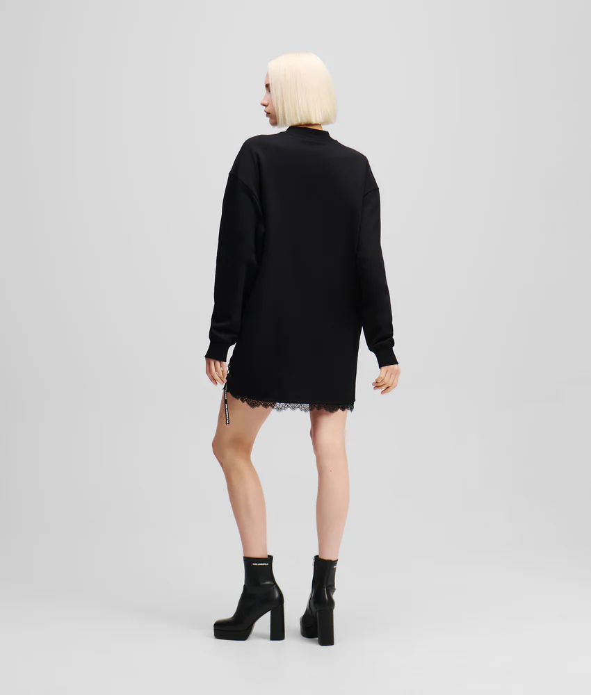 LACE DETAIL SWEAT DRESS
