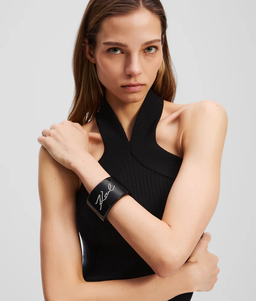 K/SIGNATURE RHINESTONES CUFF BRACELET