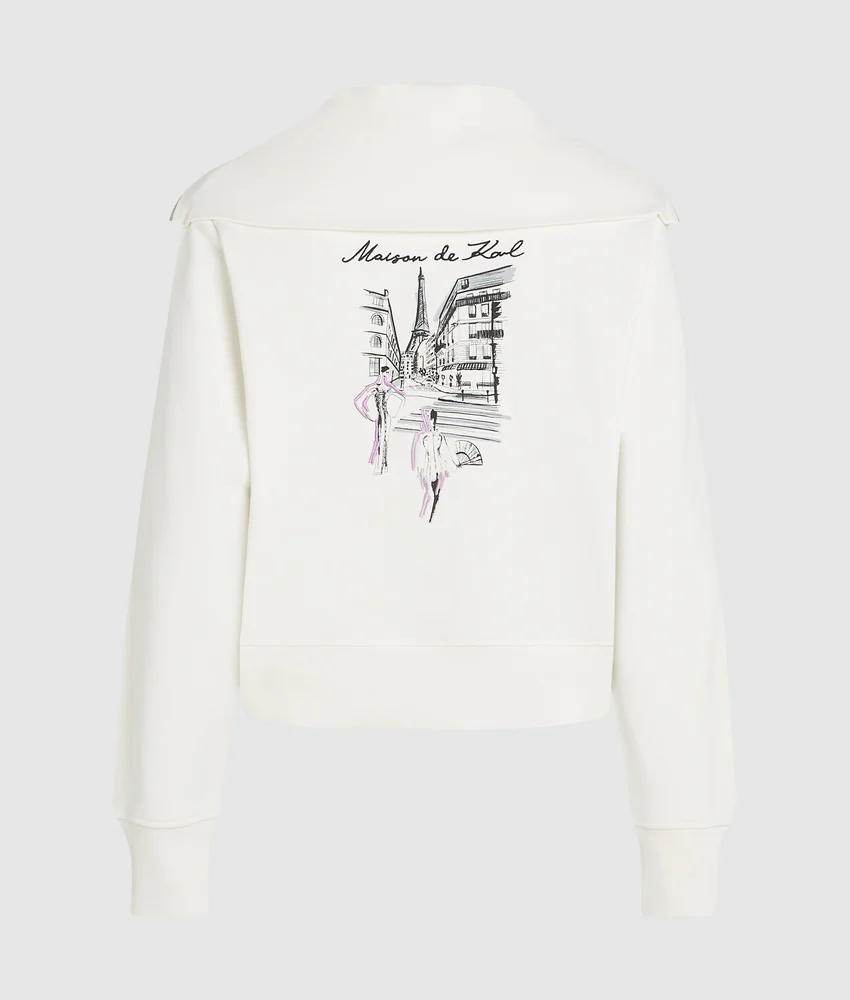 Paris sketch half-zip sweatshirt