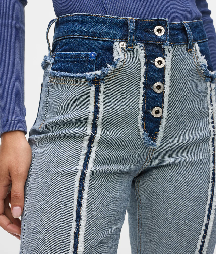 Inside-out straight jeans