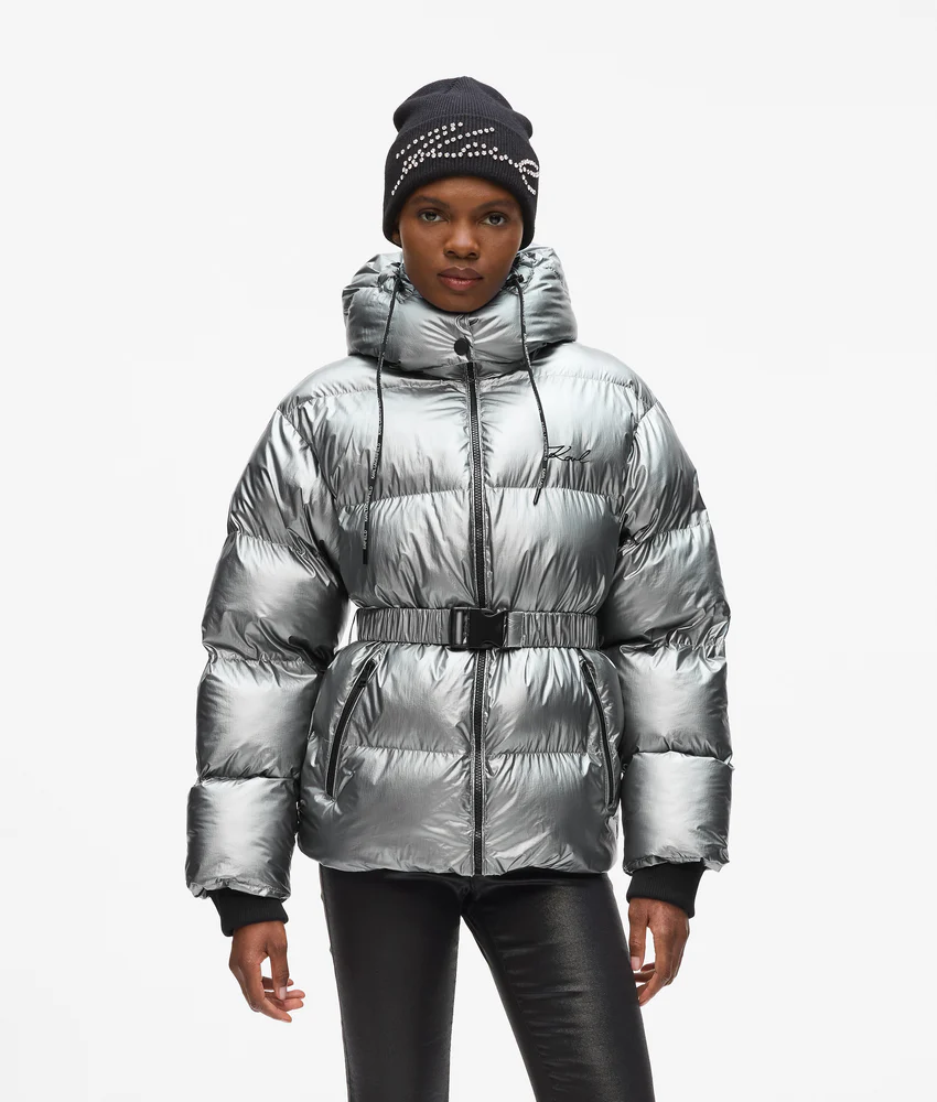 Metallic puffer jacket