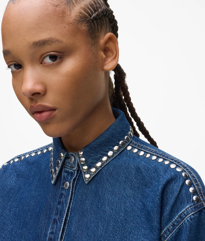 Studded denim shirt