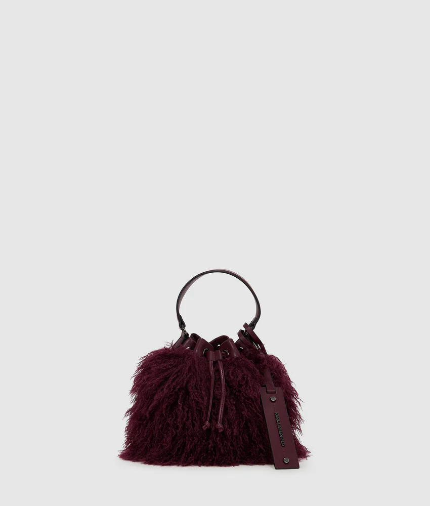K/Weave faux fur bucket bag