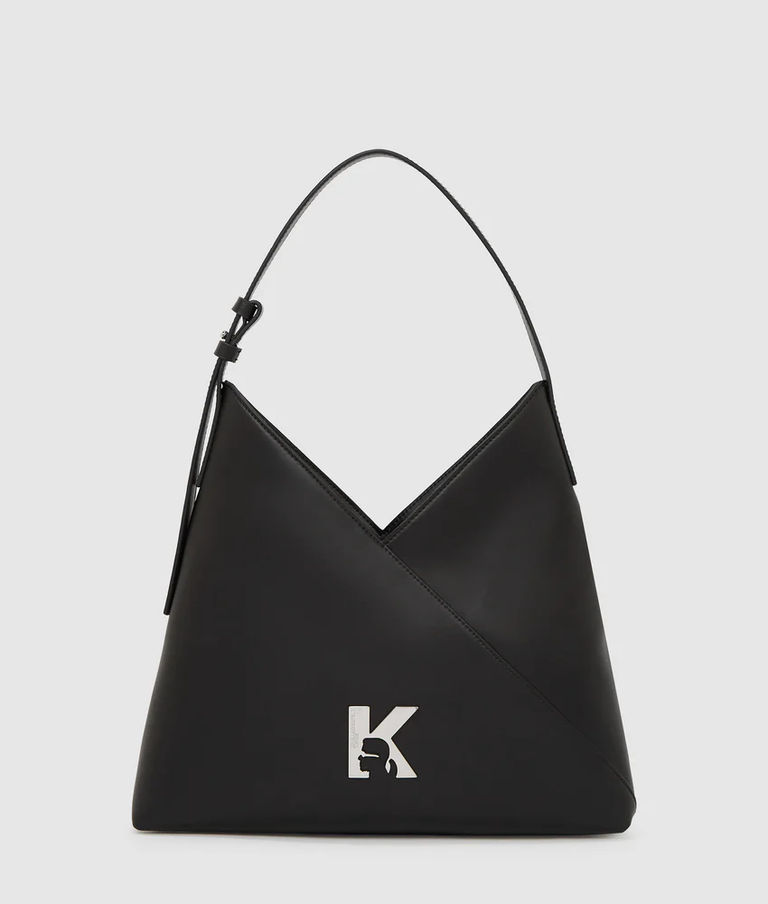 Geo leather small tote bag