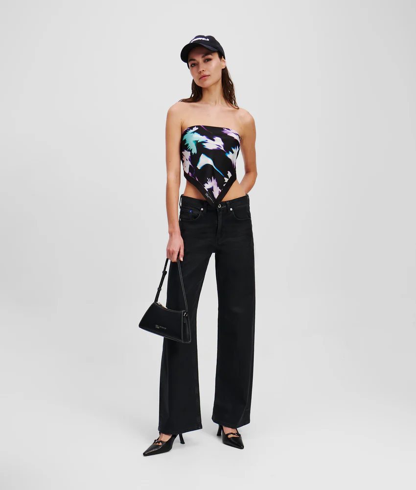 COATED MID-RISE RELAXED JEANS