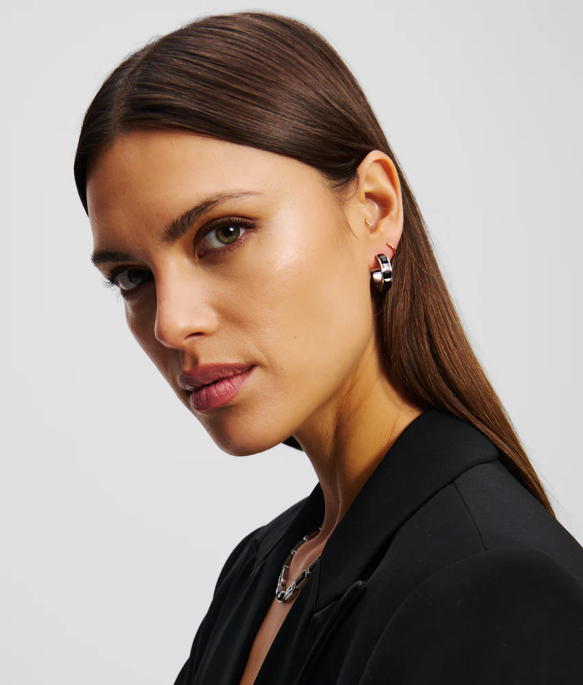 CRYSTALS HOOP EARRINGS